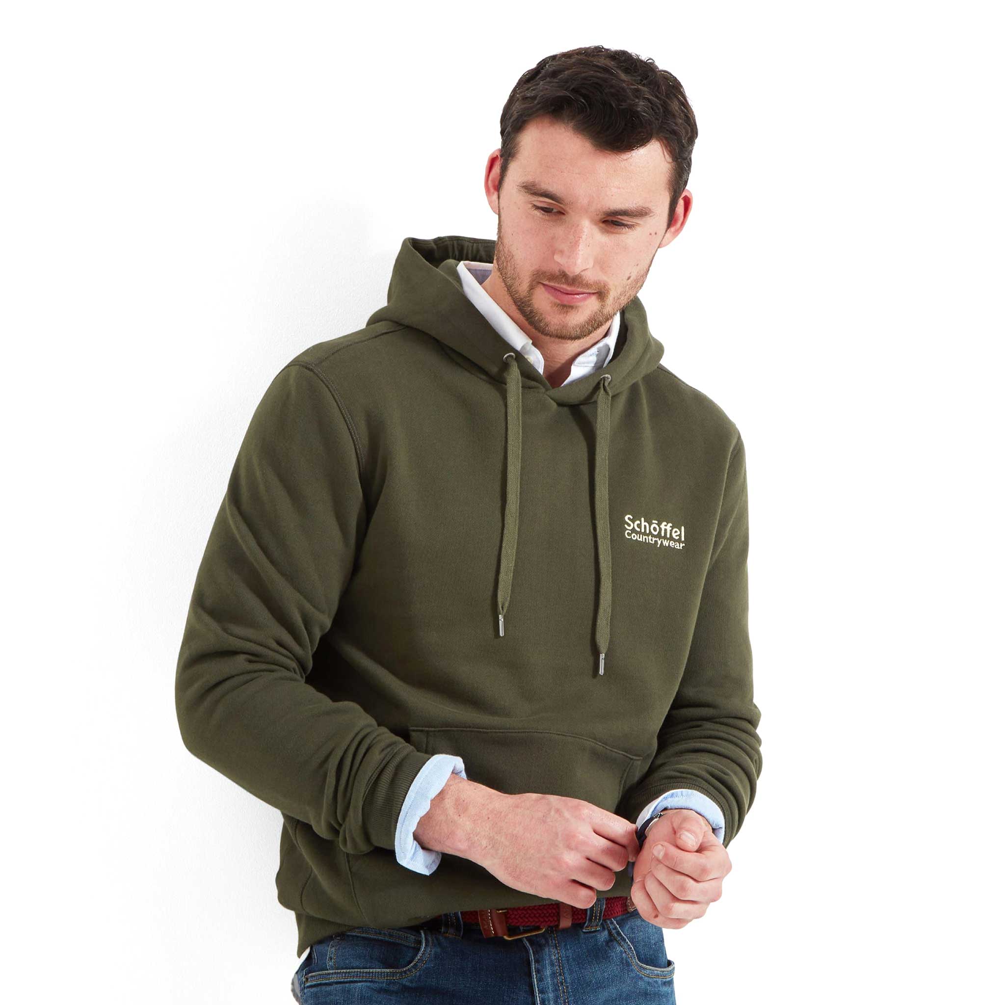 Schoffel-Pentire-Men's-Heritage-Hooded-Sweatshirt-Forest-3