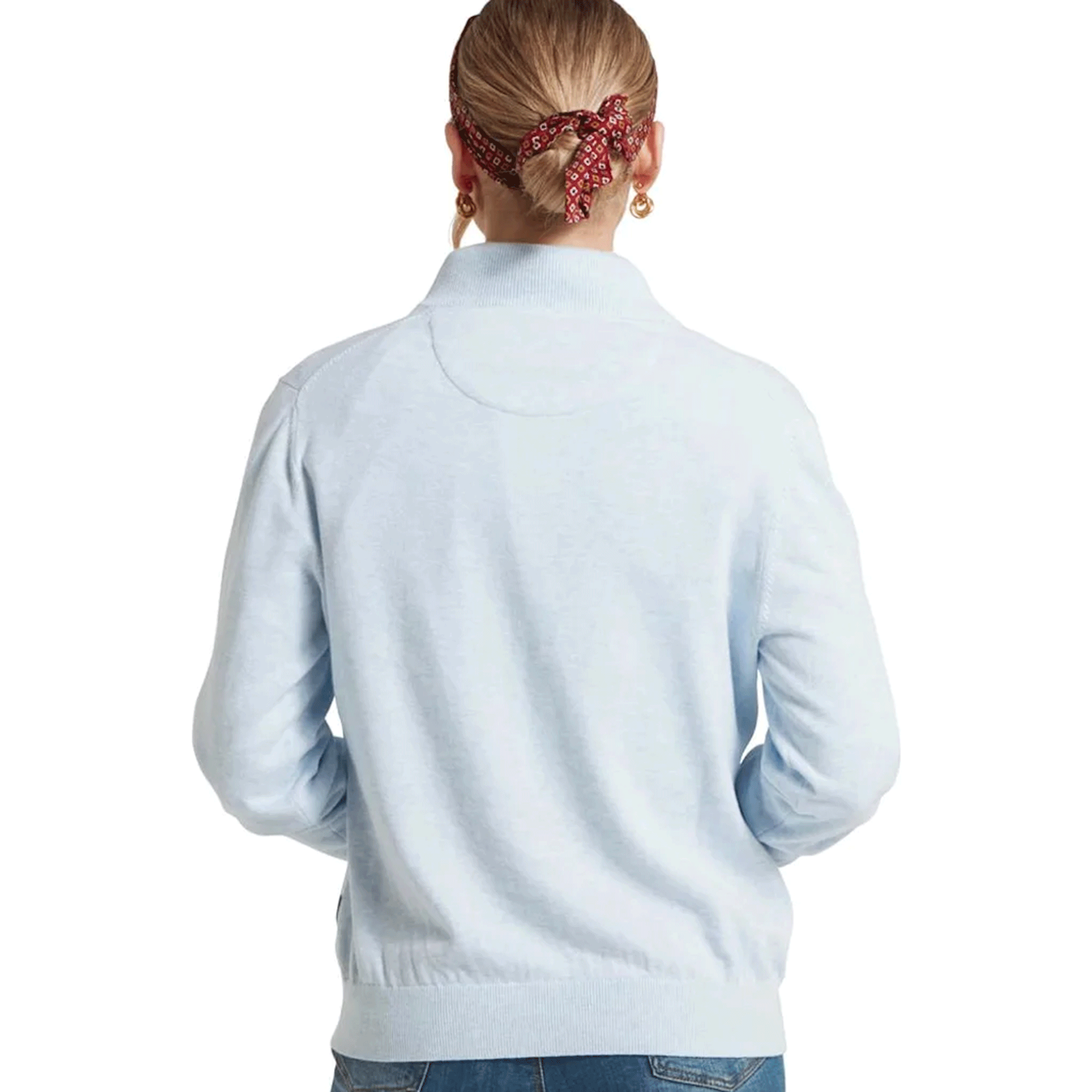 Schoffel Women's Polperro Pima 1/4 Zip Jumper Blue Water