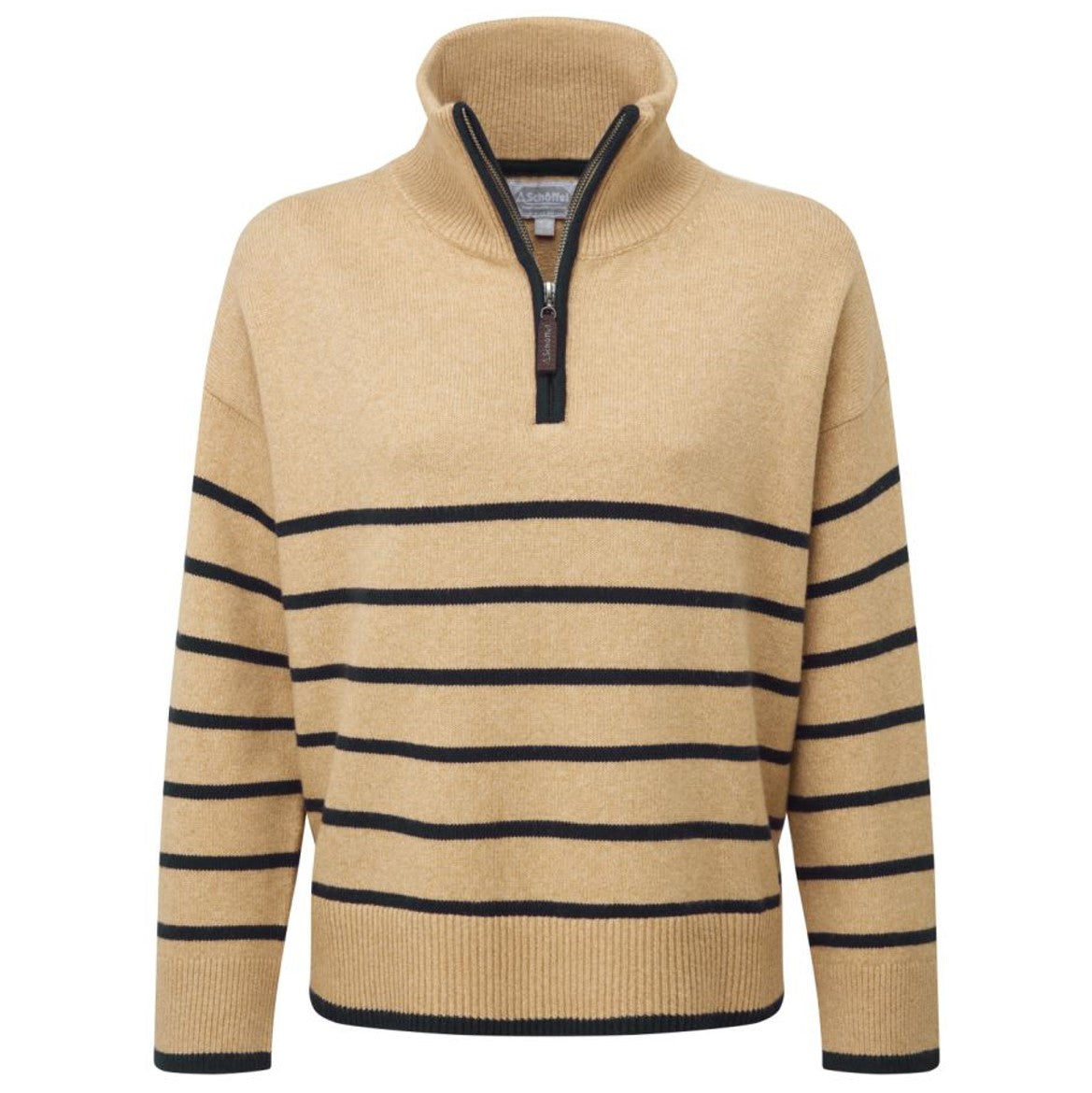 Schoffel Sandsend Ladies Qtr Zip Jumper Warm Sand 1