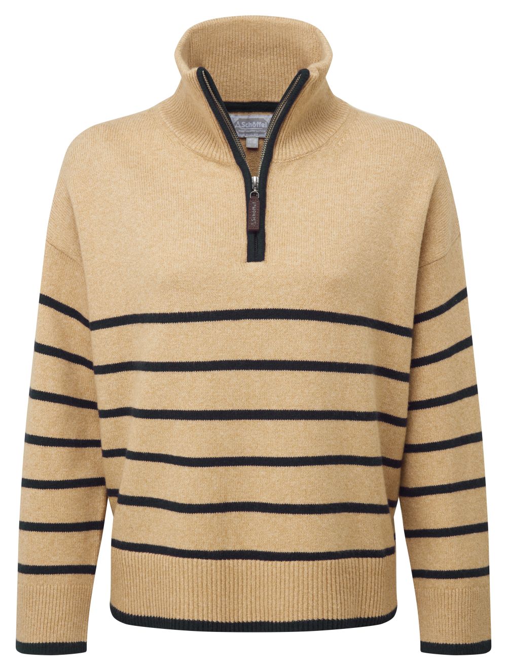 Schoffel Sandsend Ladies Qtr Zip Jumper Warm Sand 2