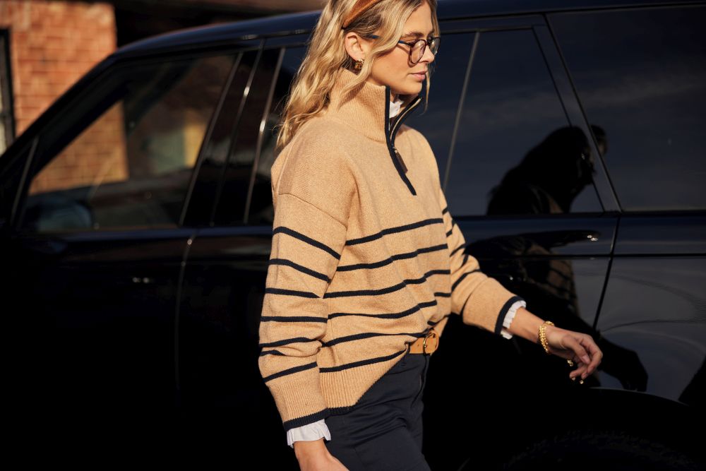 Schoffel Sandsend Ladies Qtr Zip Jumper Warm Sand 5