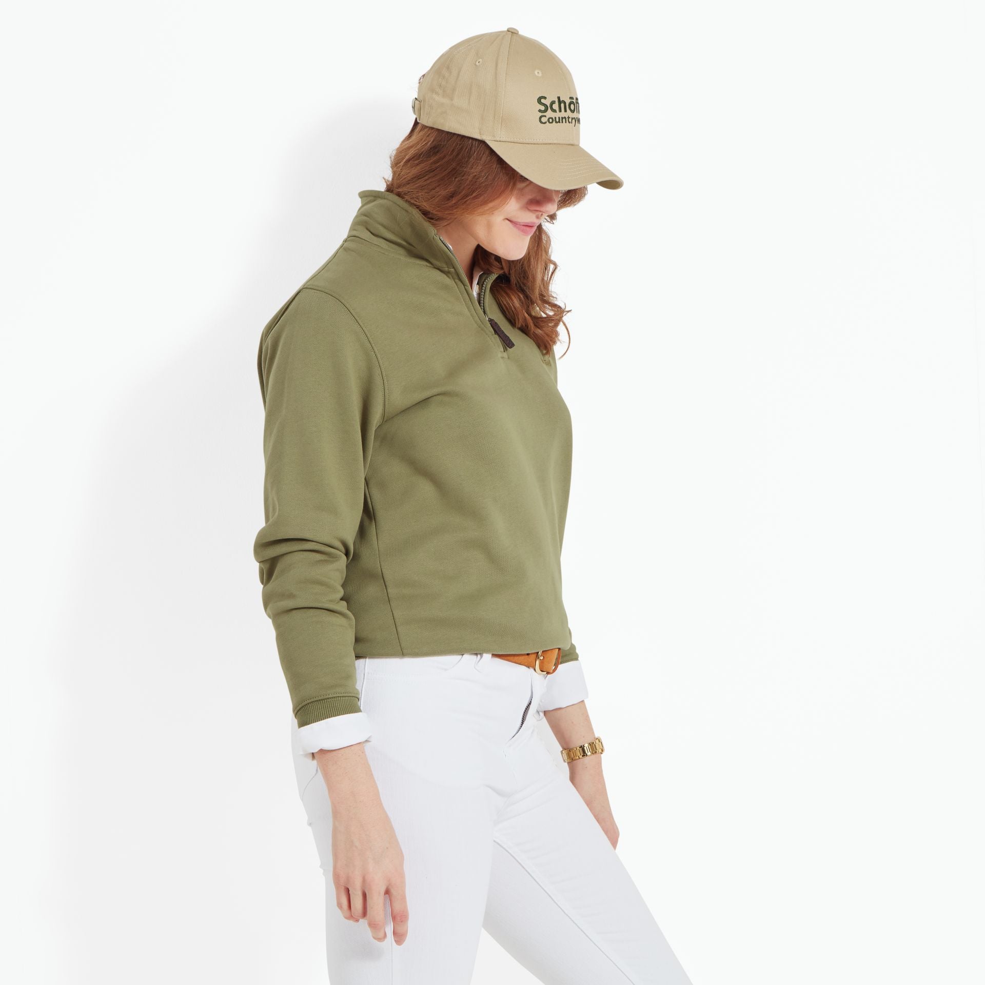 Schoffel Sennen Cove Ladies Sweatshirt Light Khaki Green 4