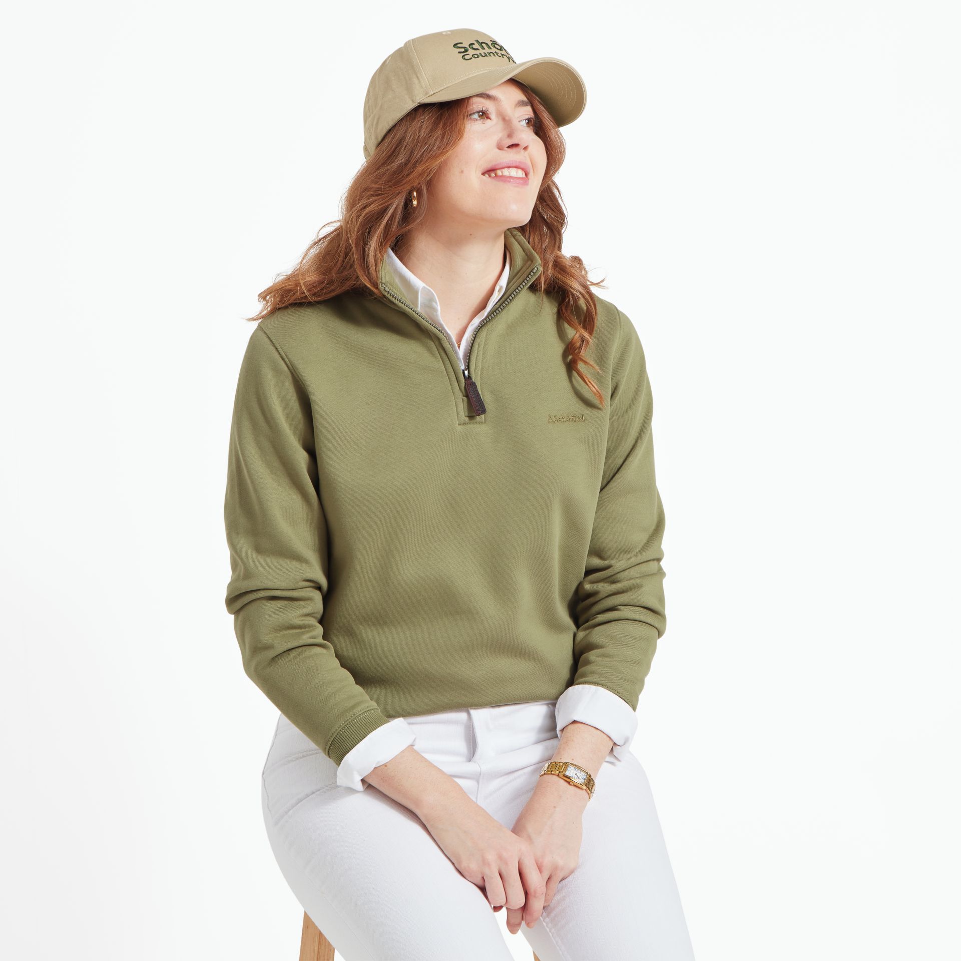 Schoffel Sennen Cove Ladies Sweatshirt Light Khaki Green 5