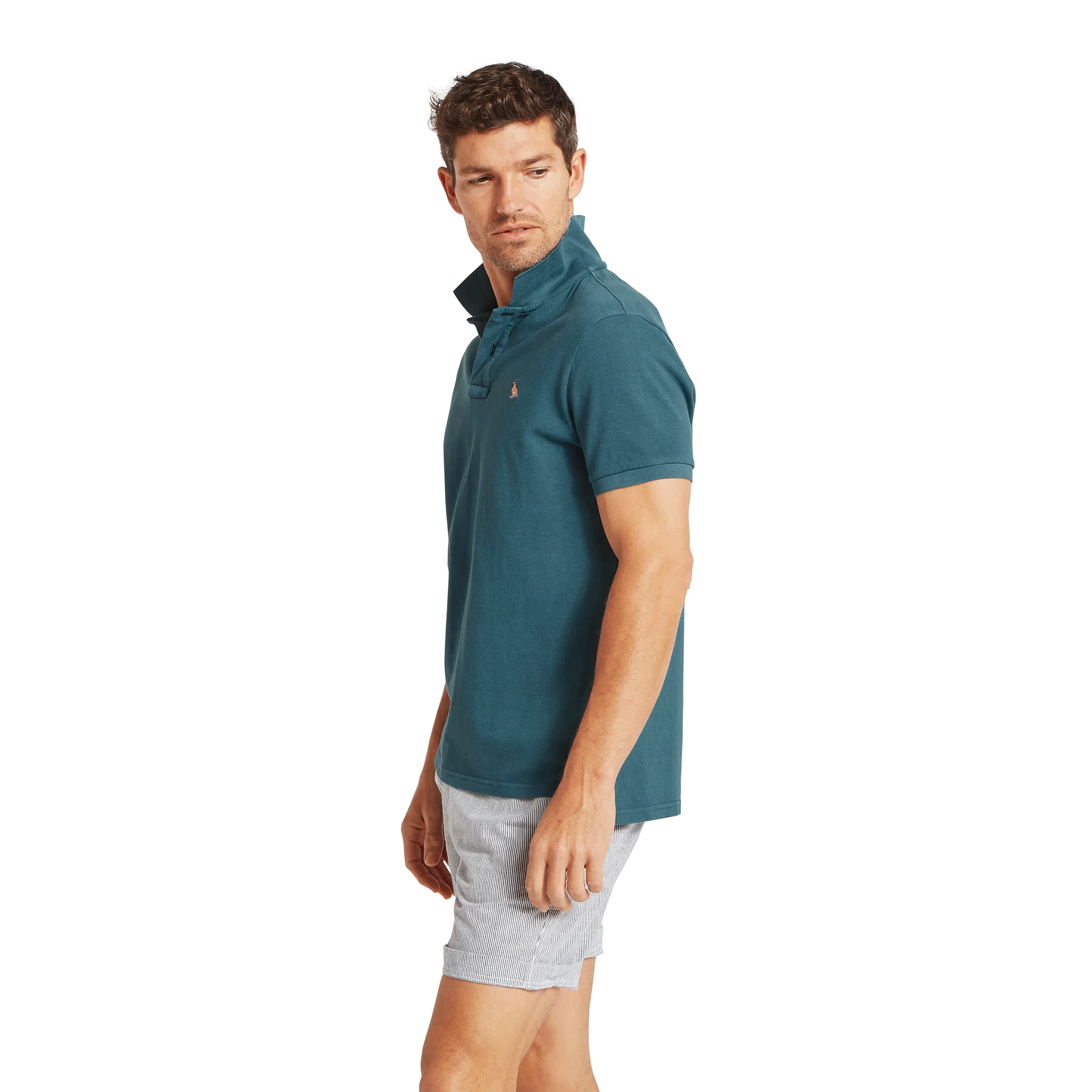 Schoffel St Ives Garment Dyed Polo Shirt in Deep Ocean Blue