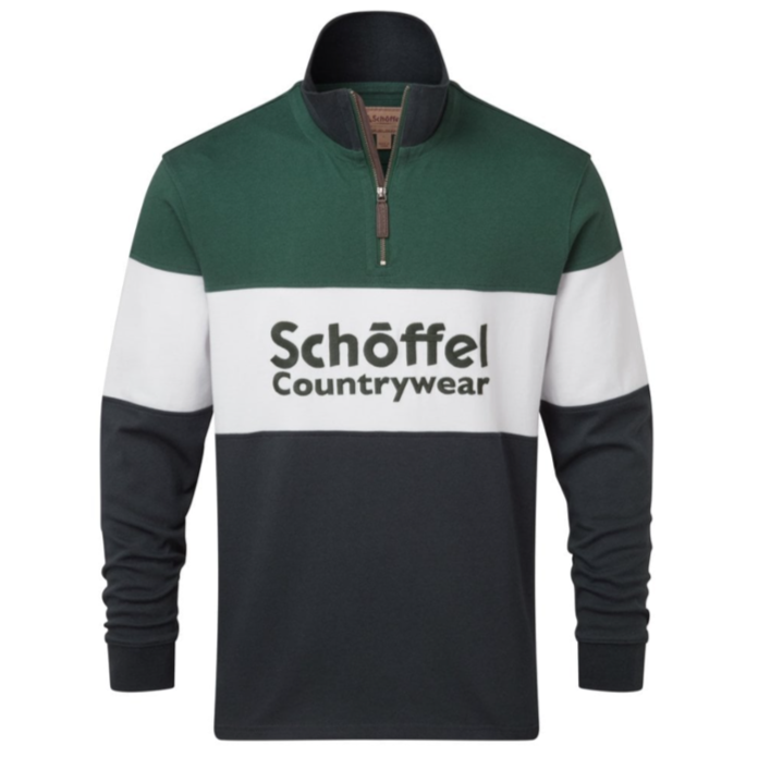 Schoffel Unisex Qtr Zip Navy Rugby Shirt 1