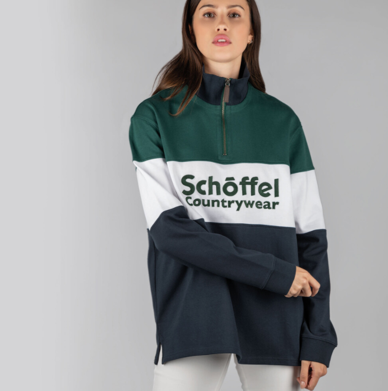 Schoffel Unisex Qtr Zip Navy Rugby Shirt 3