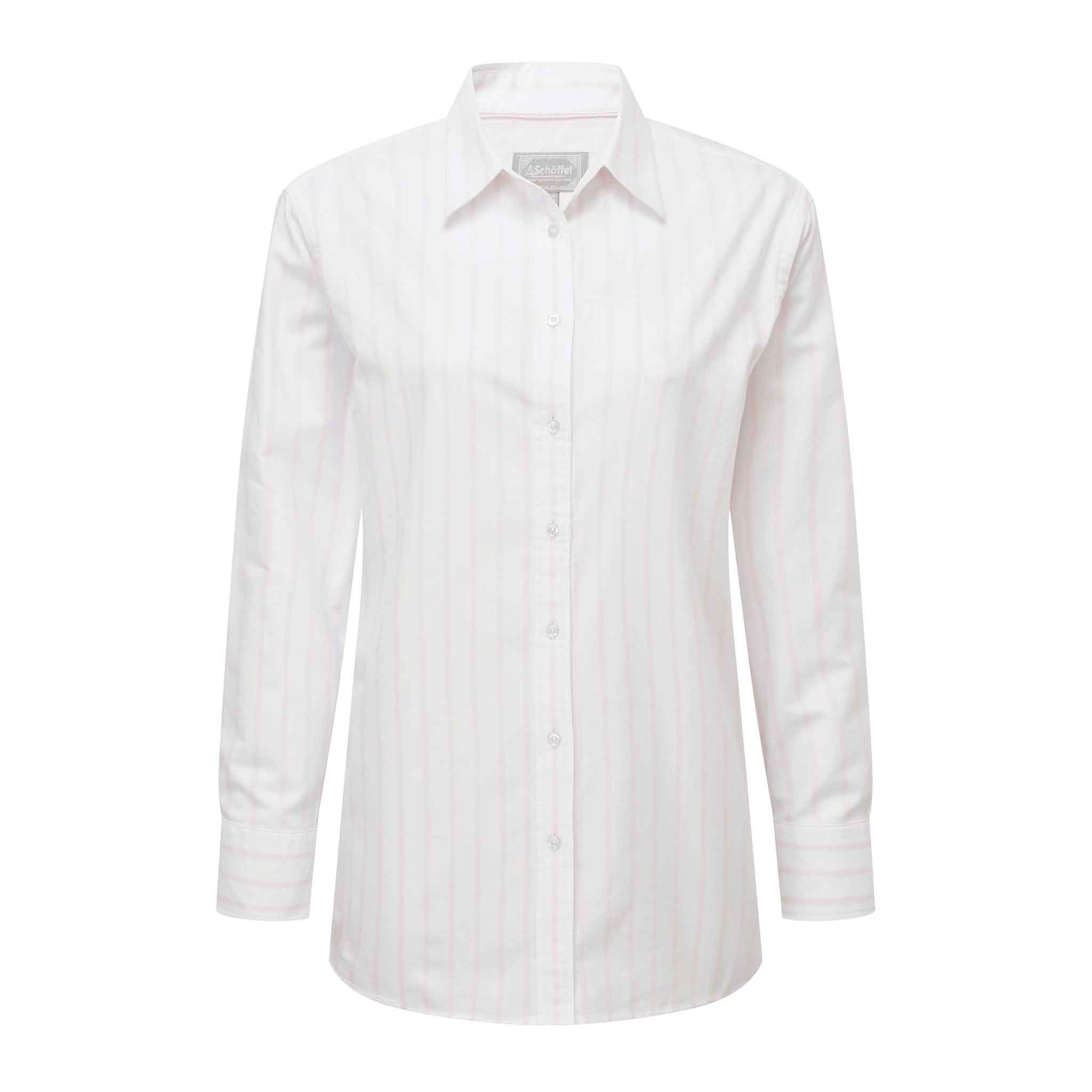 Schoffel-Walberswick-Ladies-Oxford-Shirt-Pink-Stripe-1