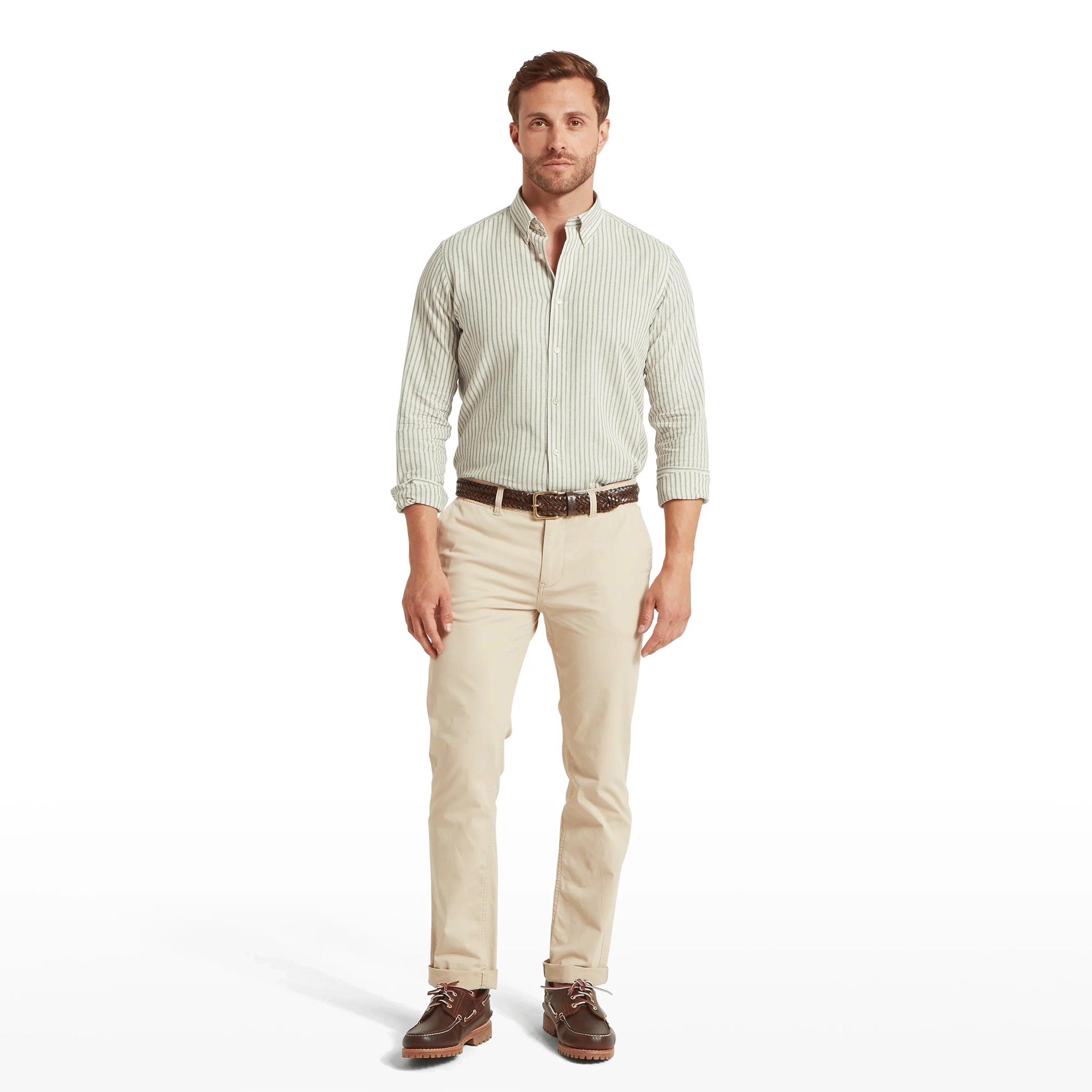 Schoffel Walsingham Linen Shirt Agave Green Stripe