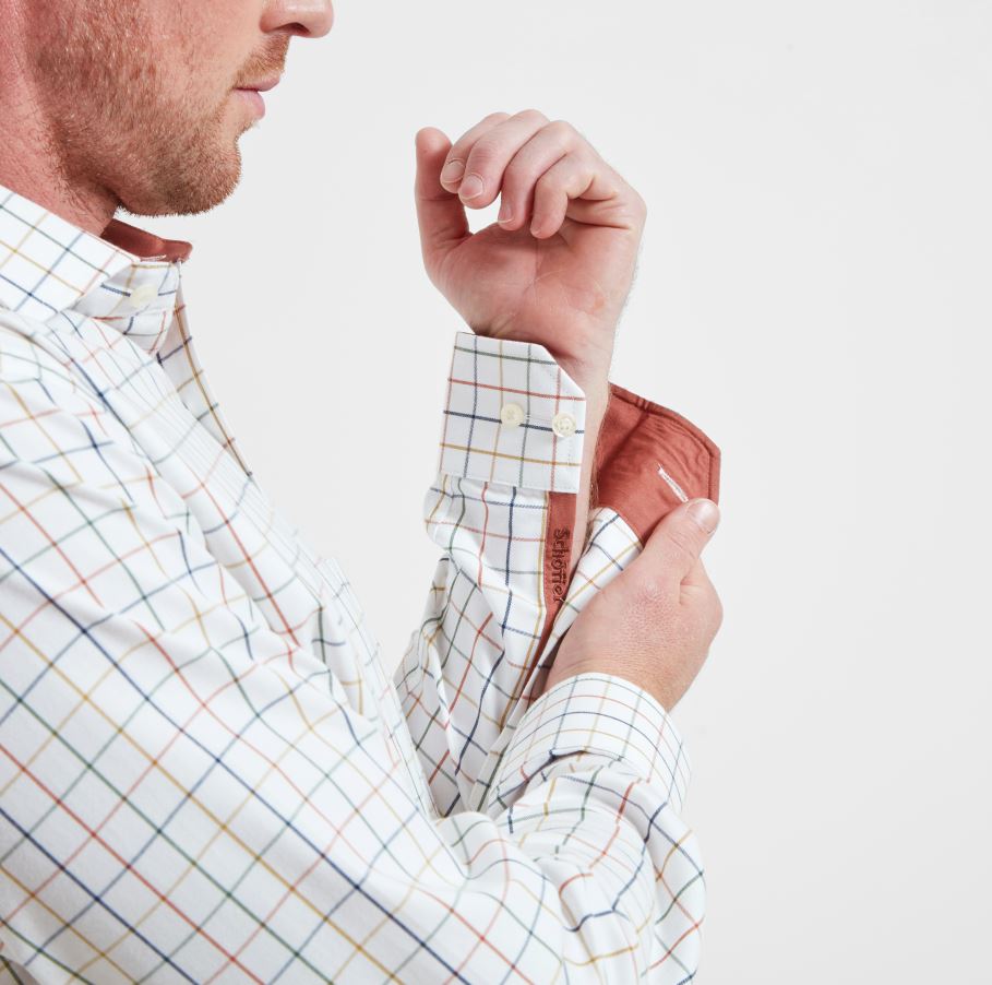 Schoffel Wells Tailored Shirt Rust-Green-Mustard 1