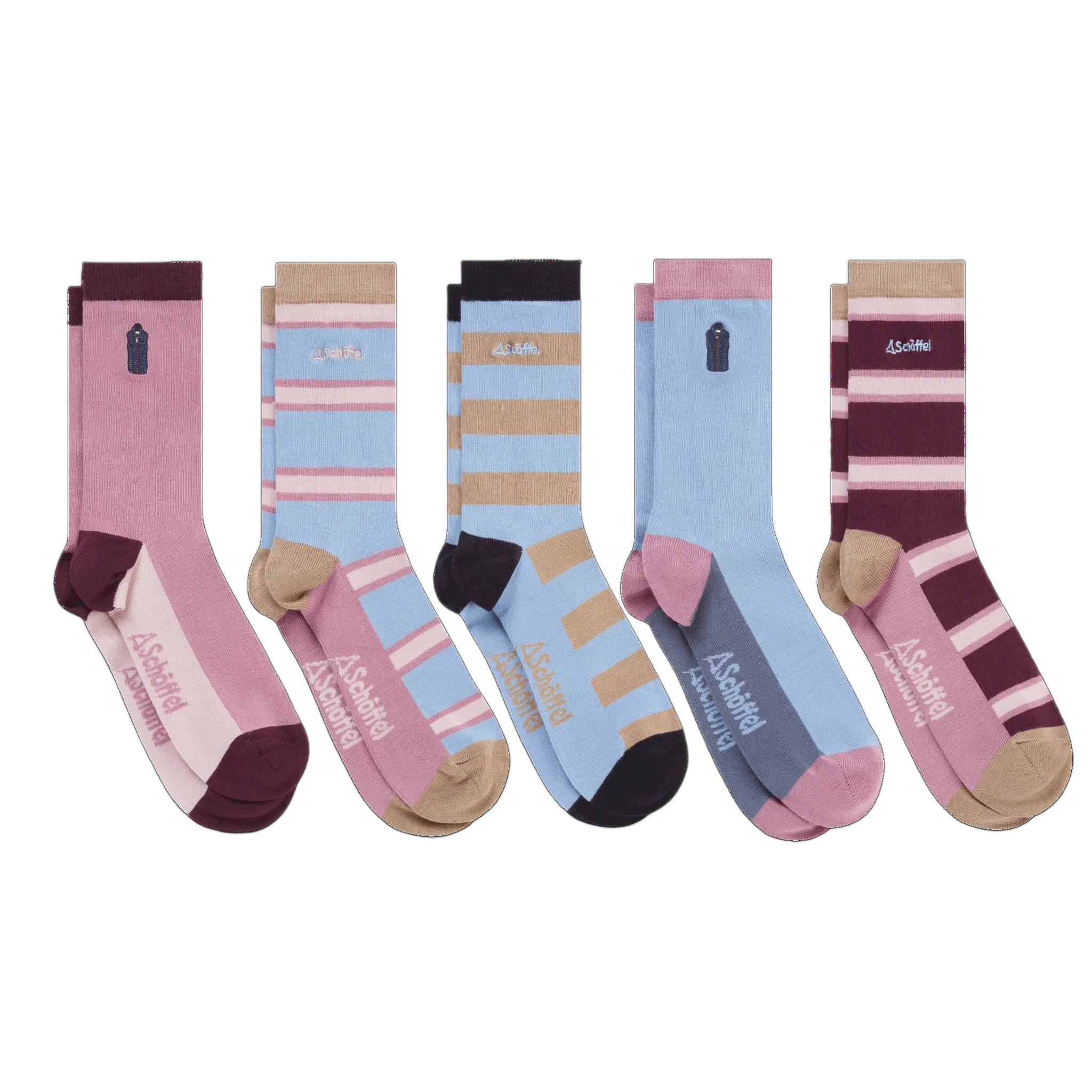Schoffel Women's Bamboo Sock (Box Of 5) - Lyndon Mix Colourway