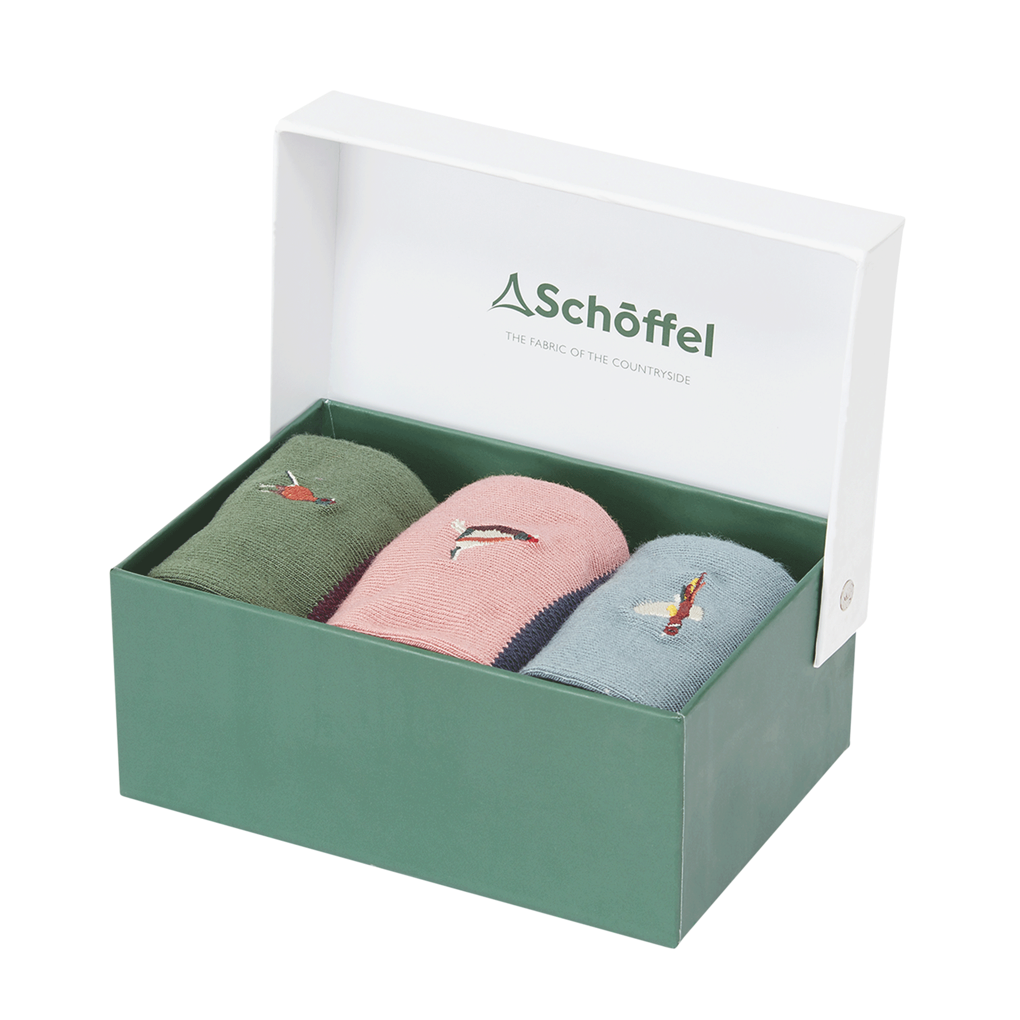 Schöffel Women's Bamboo Socks (Box of 3) Loden Green Pheasant