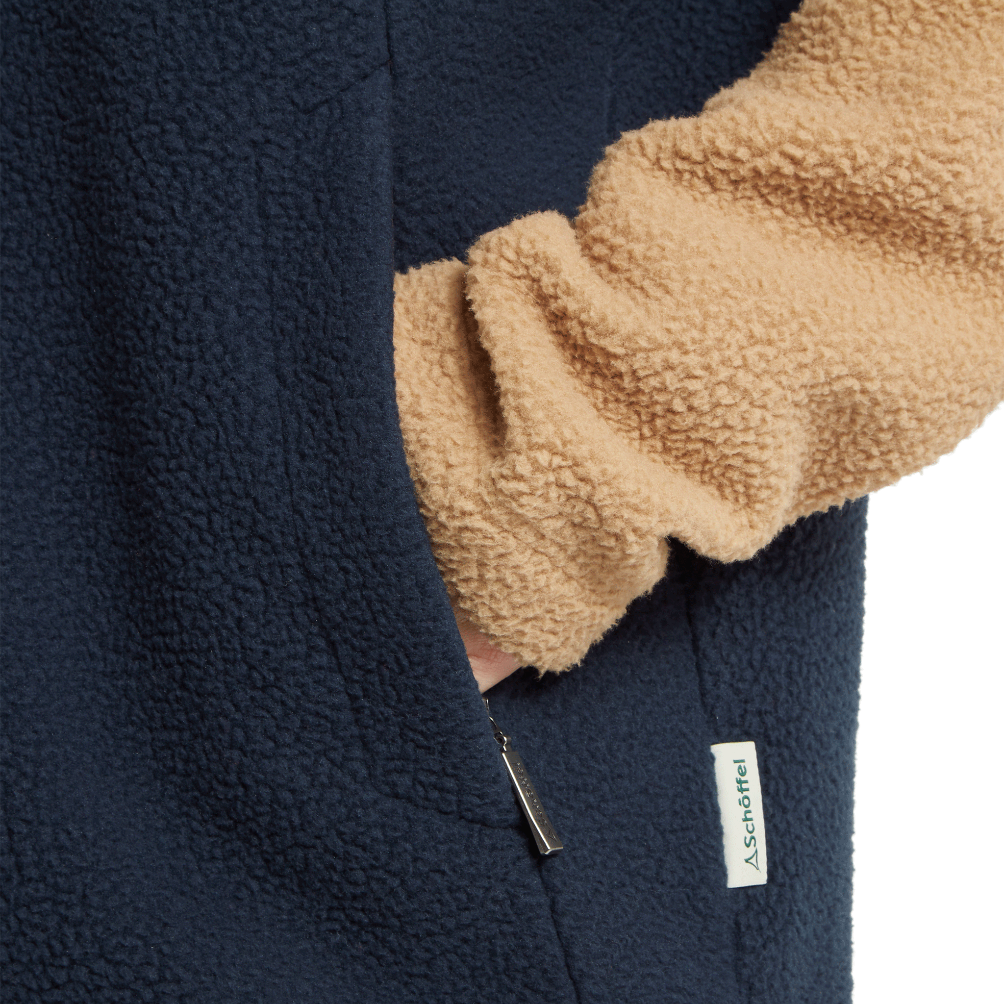 Schöffel Women's Berkeley Retro Fleece quarter Zip True Navy/Tan