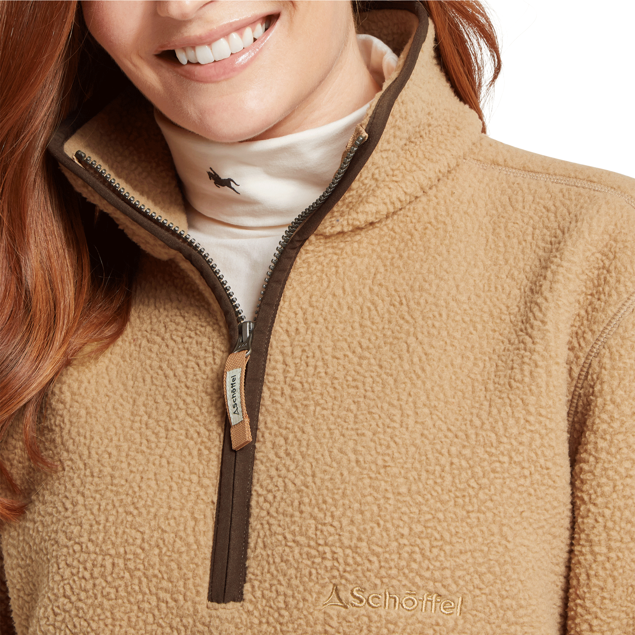 Schöffel Women's Berkeley Retro Fleece quarter Zip True Navy/Tan