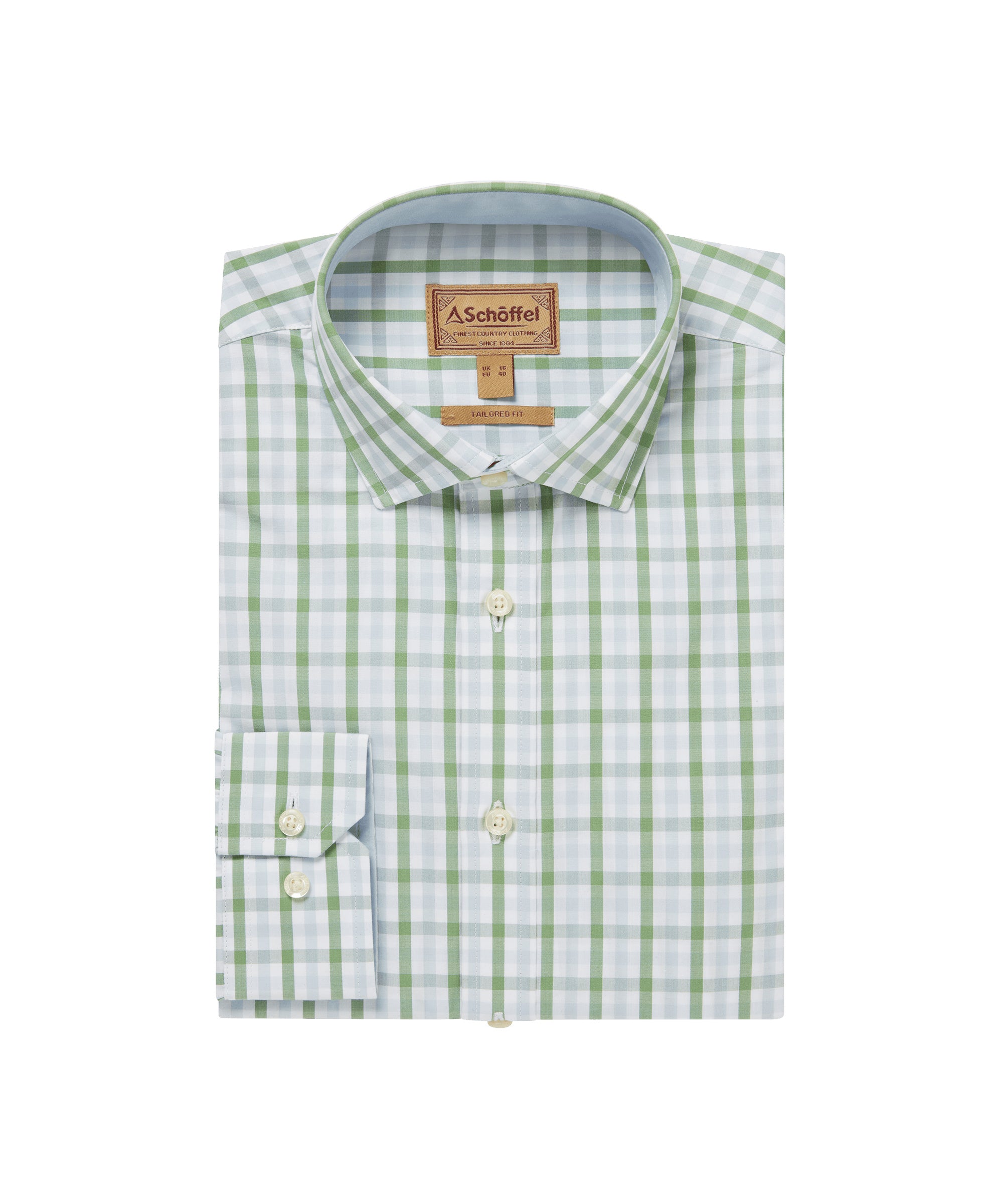 Schoffel Hebden Tailored Shirt Green-Blue Check