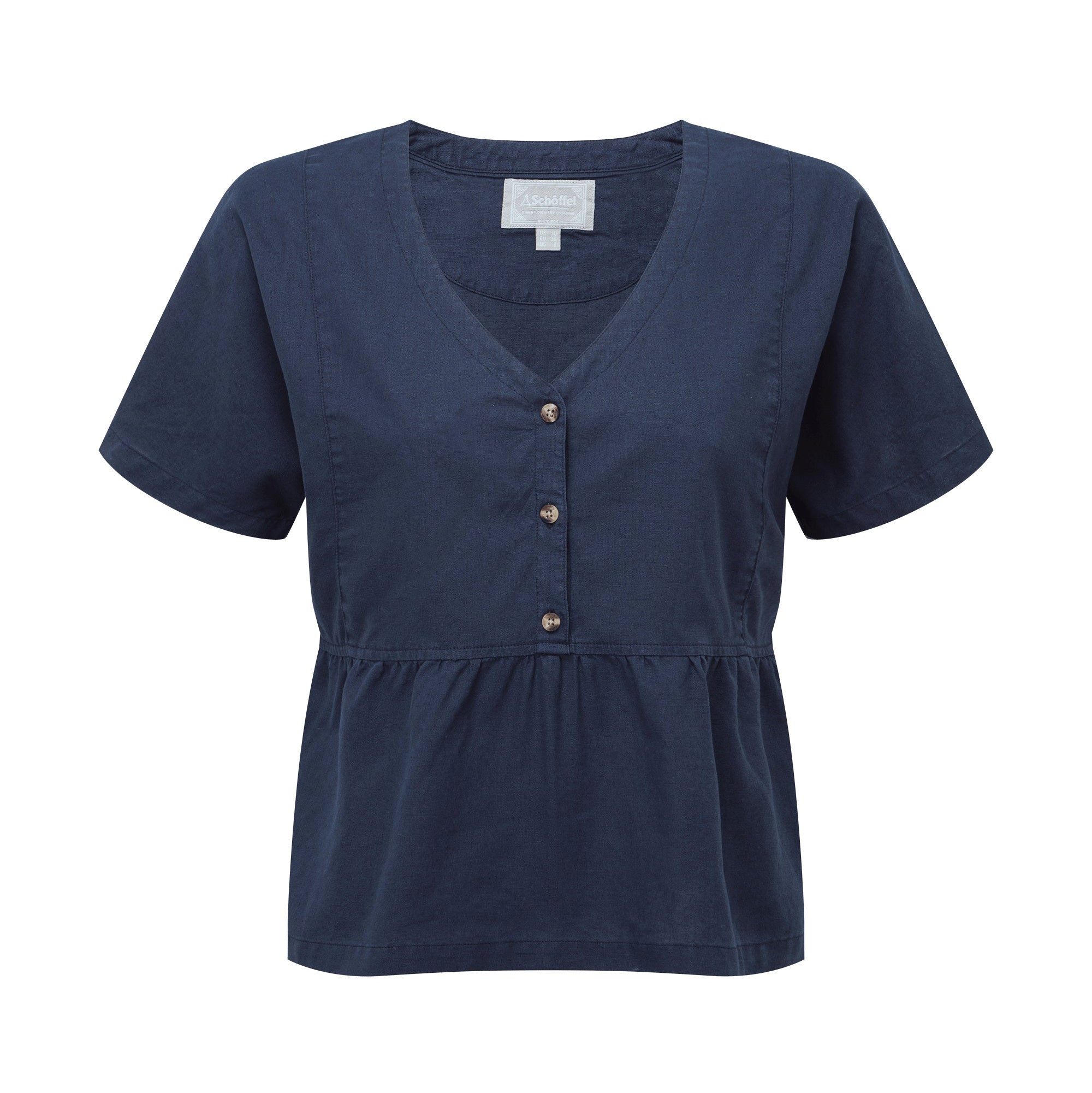 Schoffel Lavenham Ladies Linen Top Dark Blueberry