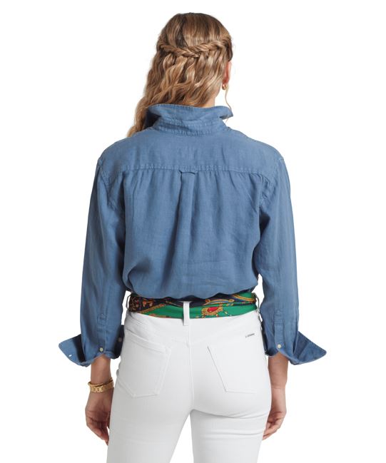 Schoffel Salthouse Ladies Linen Shirt French Navy