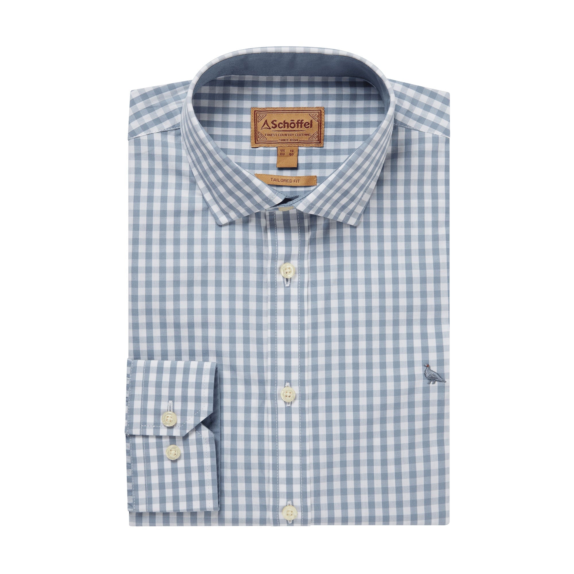 Schoffel Thorpeness Tailored Shirt Pigeon-Blue Check