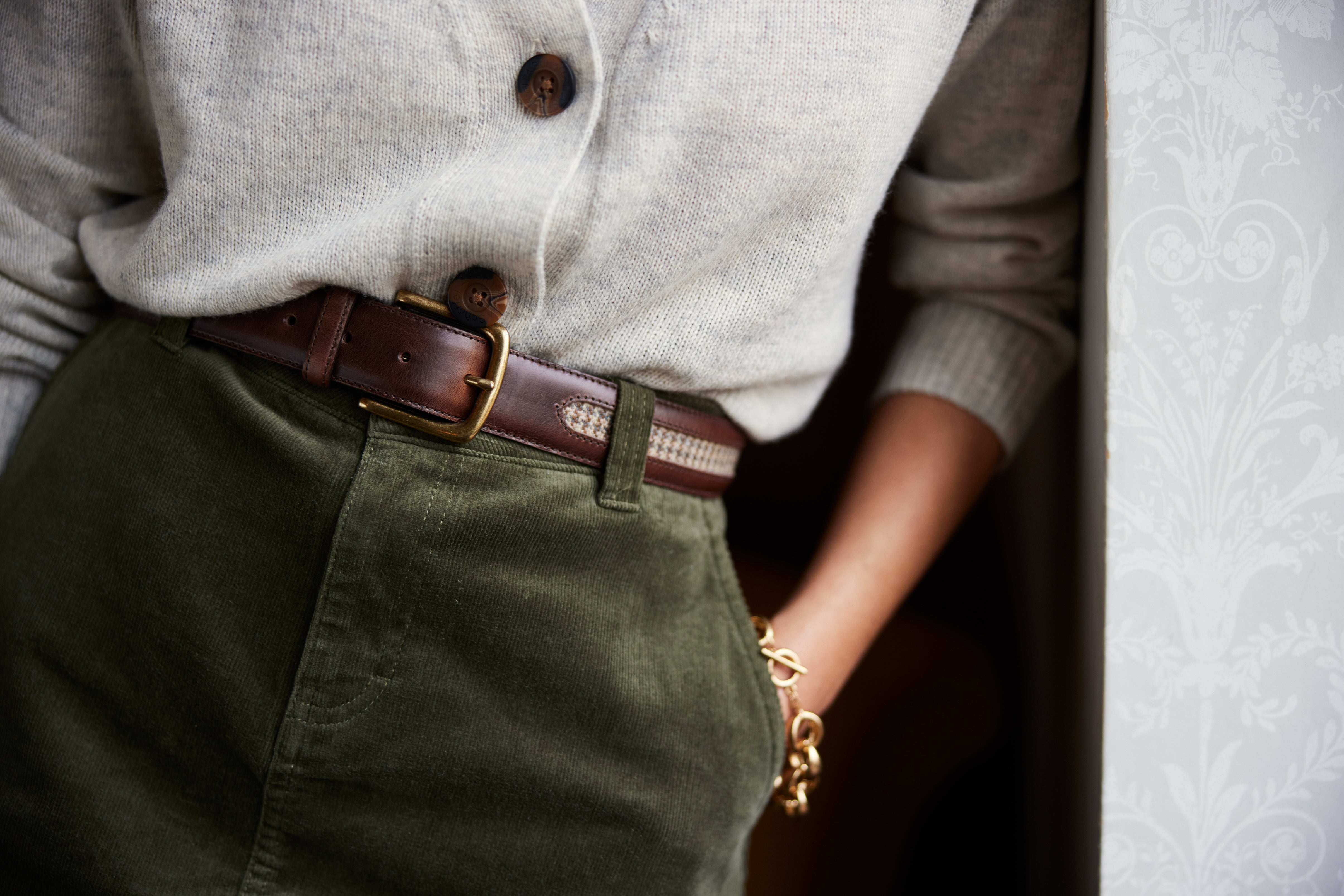 Schoffel Hartington Belt Houndstooth Tweed