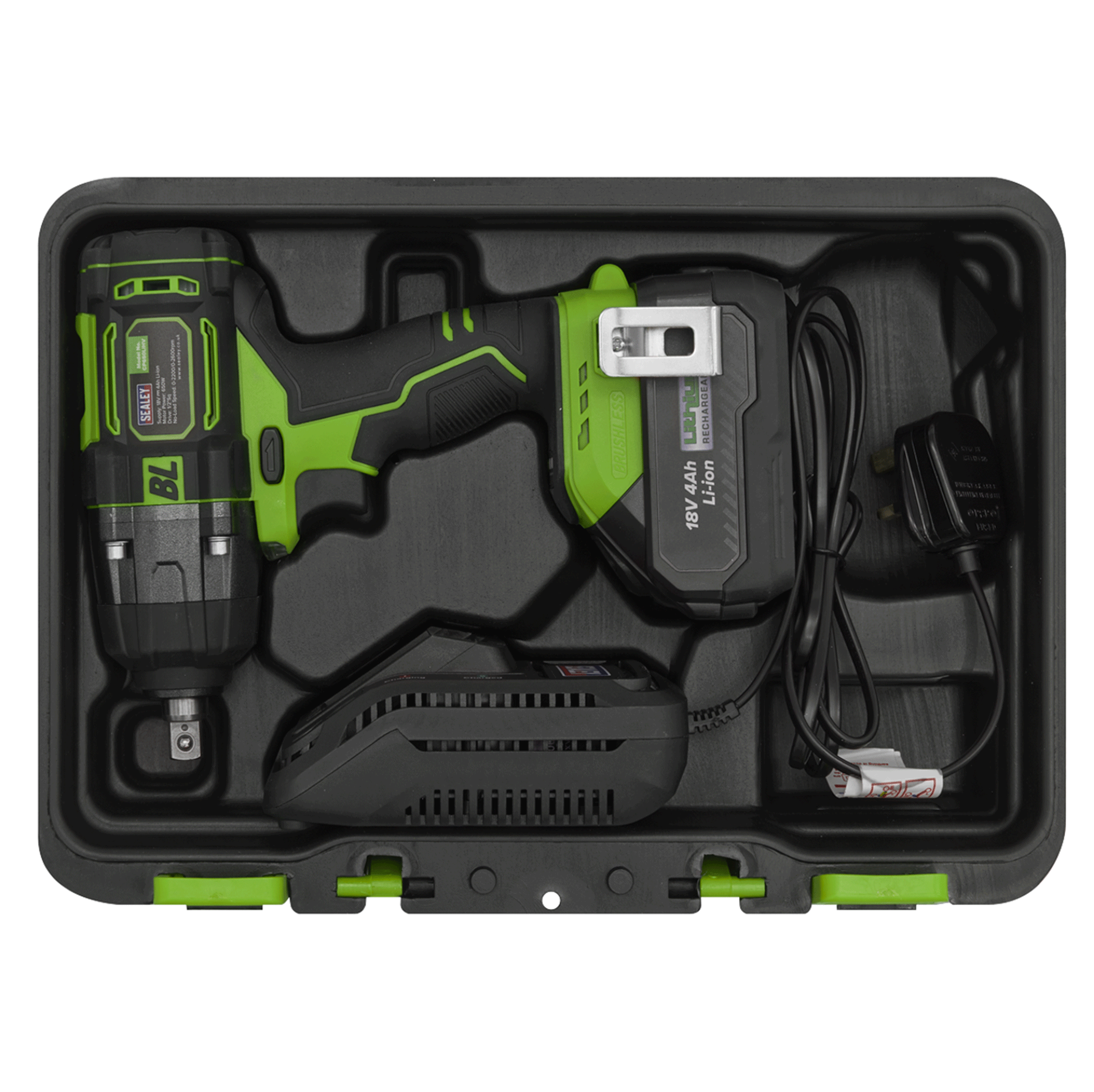 Sealey 1/2"Sq Drive Cordless Brushless Impact Wrench 18V 4Ah