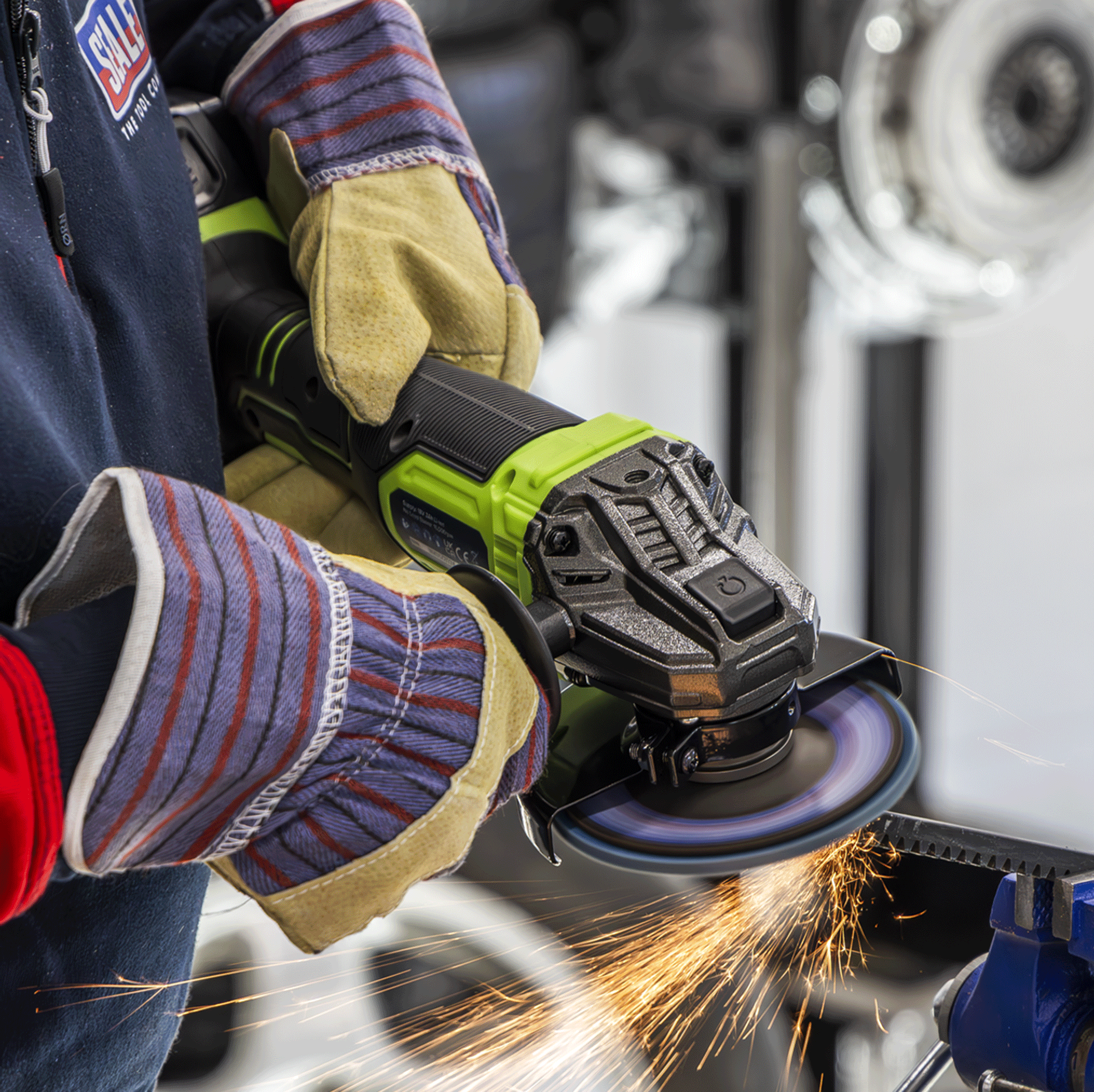 Sealey 115mm Cordless Angle Grinder 18V 3Ah - Green