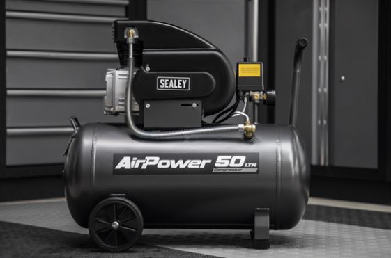 Sealey 50L Direct Drive Air Compressor 2hp with 4pc Air Accessory Kit 5