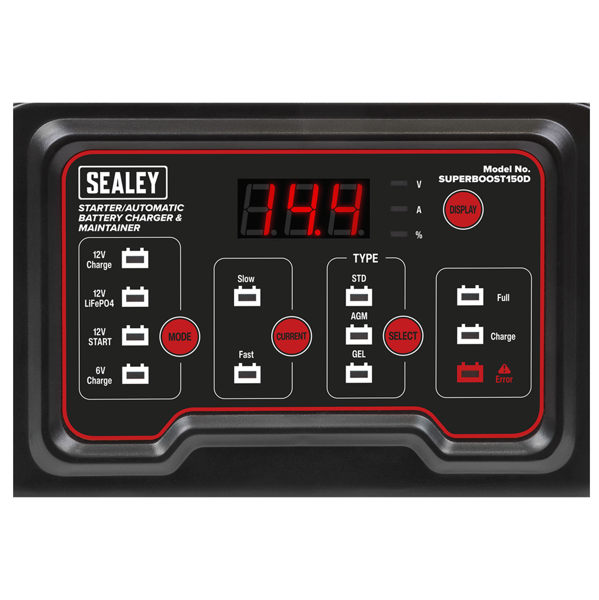 Sealey 6/12V Automatic Battery Charger & Maintainer 150A Starter/15A