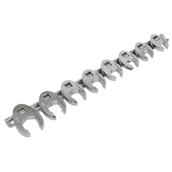 Sealey 8pc 3-8 inch Sq Drive Crow's Foot Spanner Set (Imperial)