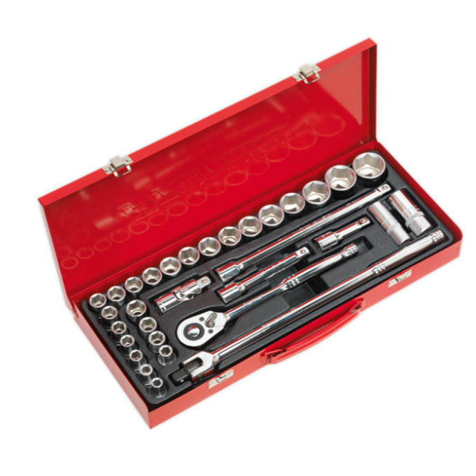 Sealey AK693 32pc Half inch Sq Drive Socket Set Metric-Imperial 1