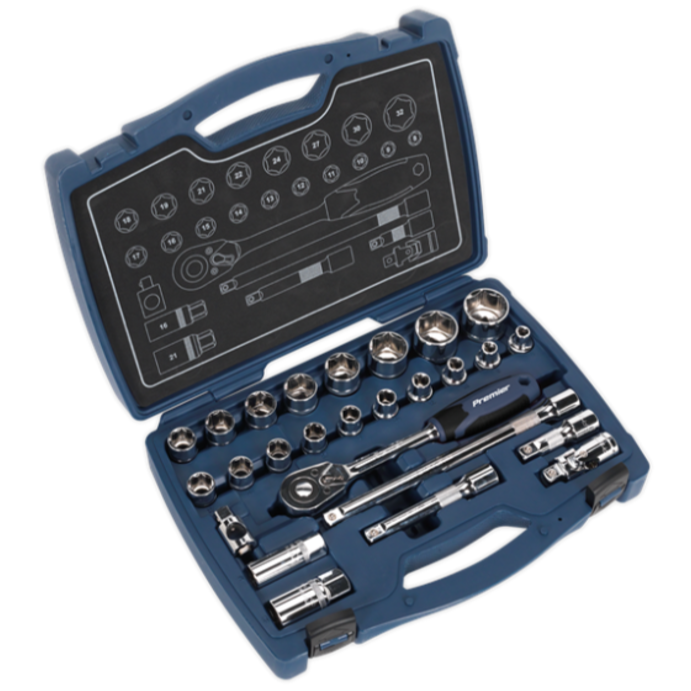 Sealey AK8992 26pc Half Inch Sq Drive Socket Set