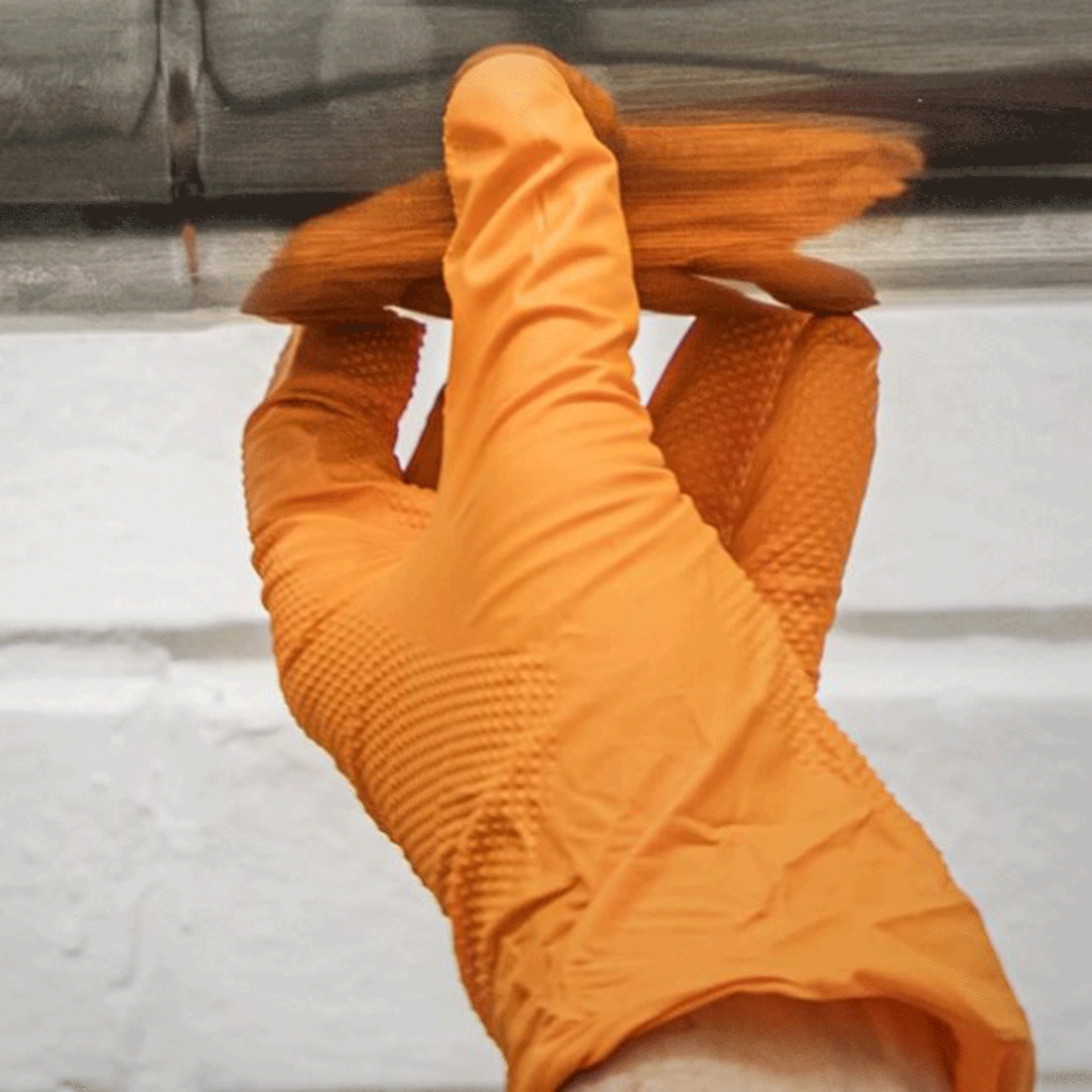 Sealey Diamond Grip Nitrile Gloves Orange Pack of 50