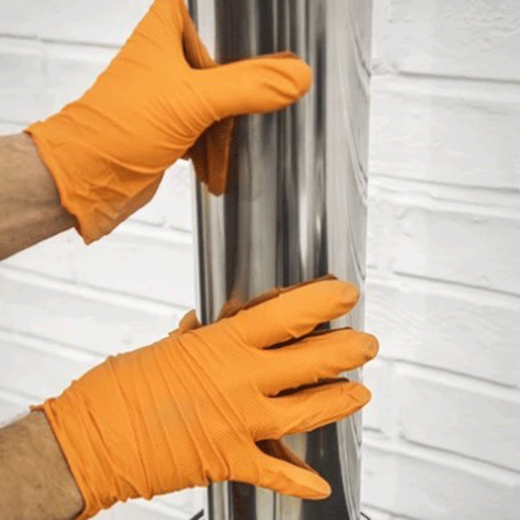 Sealey Diamond Grip Nitrile Gloves Orange Pack of 50