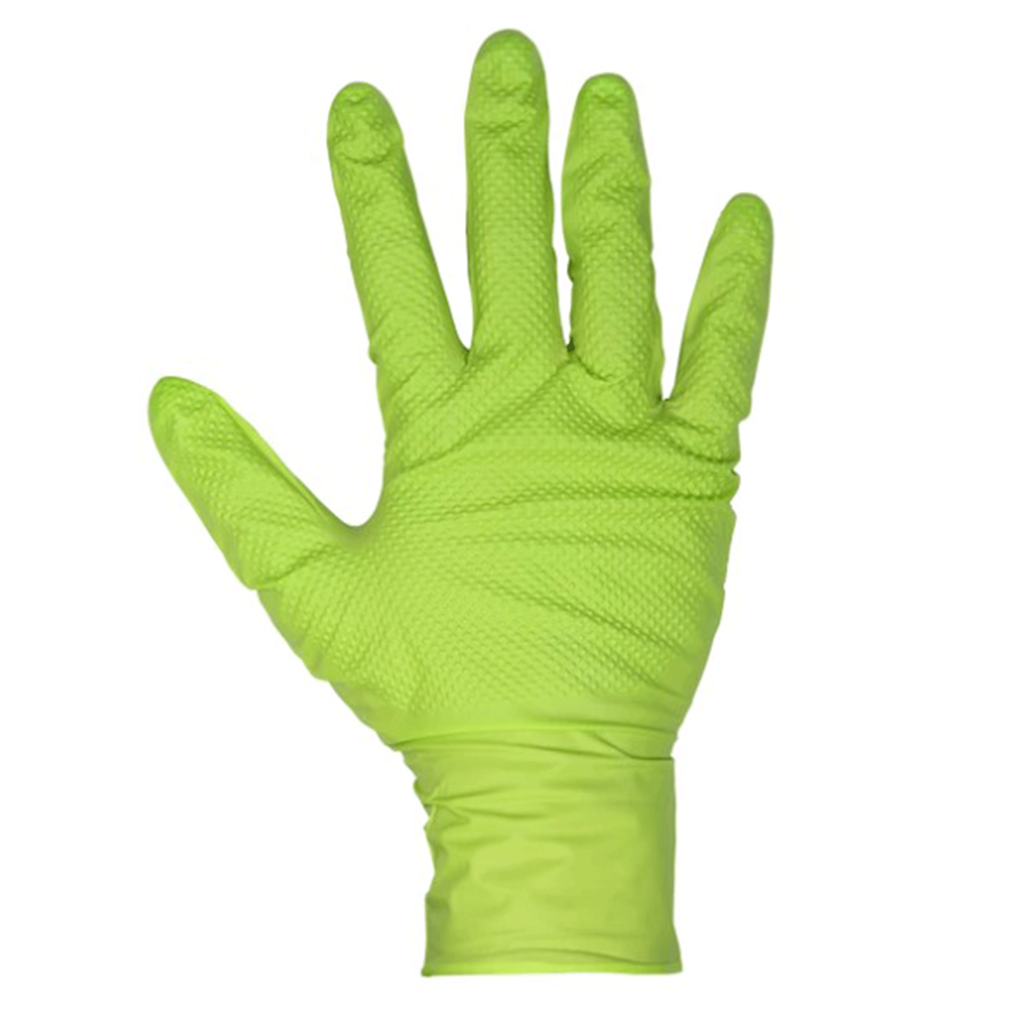 Sealey Hi-Vis Green Nitrile Gloves Pack of 50
