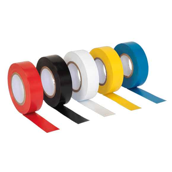 19mm x 20m PVC Insulating Tape - Mixed Colours - Pack of 10