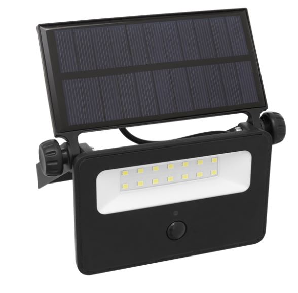 Sealey LED16S 16W Extra-Slim Solar Floodlight with Wall Bracket 1