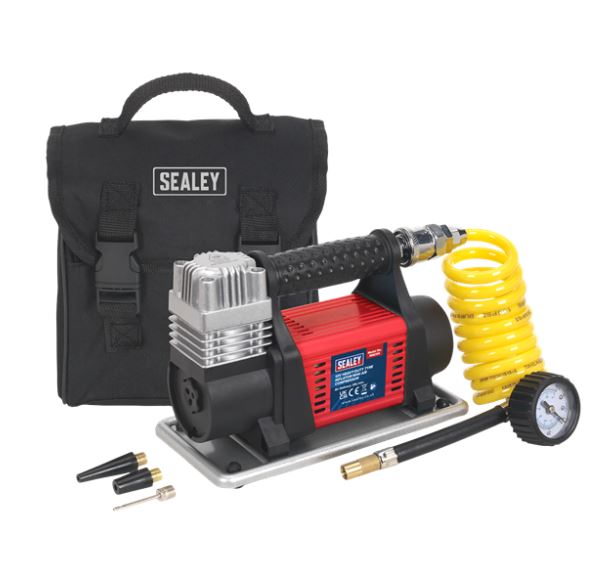 Sealey MAC04 12V Heavy Duty Tyre Inflator-Mini Air Compressor 2
