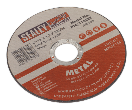 Sealey PTC11510CET 115 x 1.2mm Metal Cutting Discs Pack of 10 2