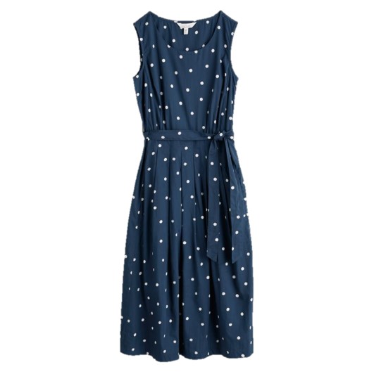 Seasalt Belle Fit & Flare Midi Dress Vintage Spot Maritime 1