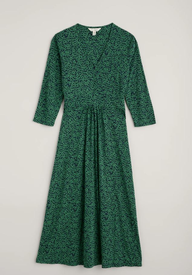 Seasalt Carwynnen Three Quarter Sleeve Dress Ditsy Silhouette Island 5