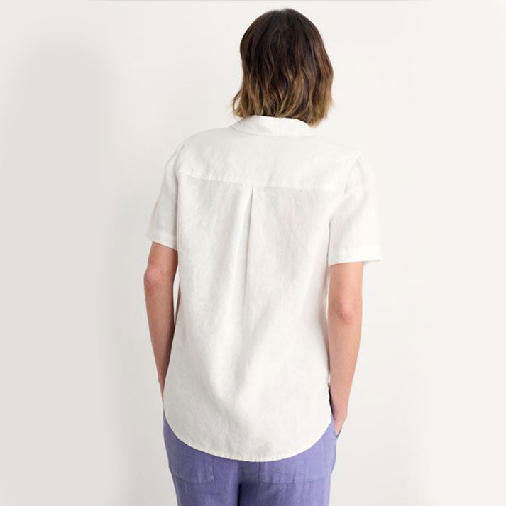 Seasalt Drydock Short Sleeve Linen Shirt Chalk
