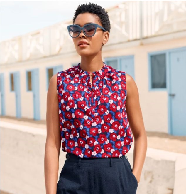 Seasalt Flower Fields Sleeveless Top Poppy Fields Maritime 1