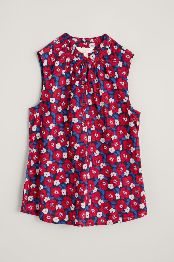 Seasalt Flower Fields Sleeveless Top Poppy Fields Maritime 2