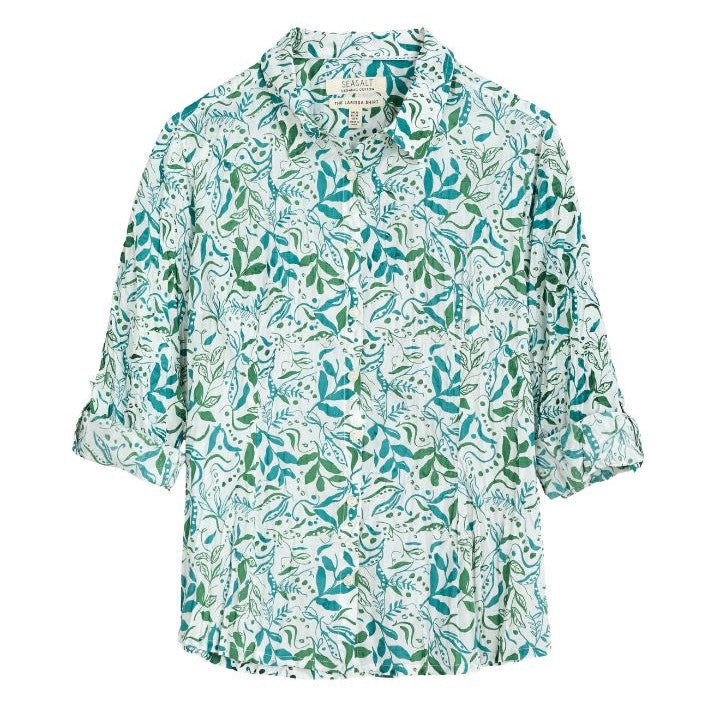 Seasalt Larissa Organic Cotton Shirt Wandering Peas Chalk 1