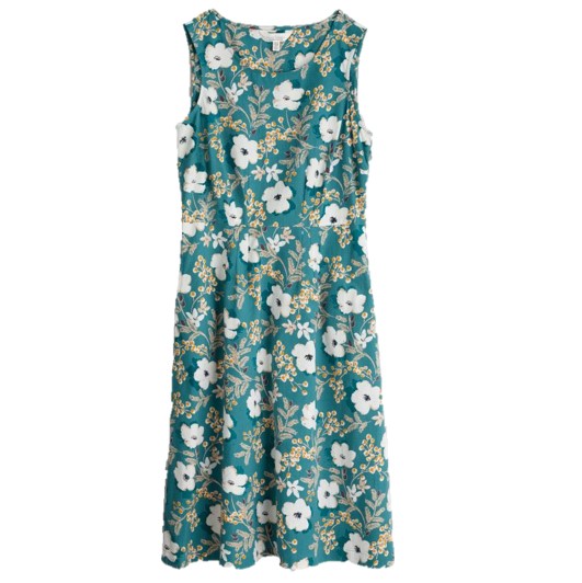 Seasalt Quick Sketch Sleeveless Dress Camelia Mimosa Estuary 1