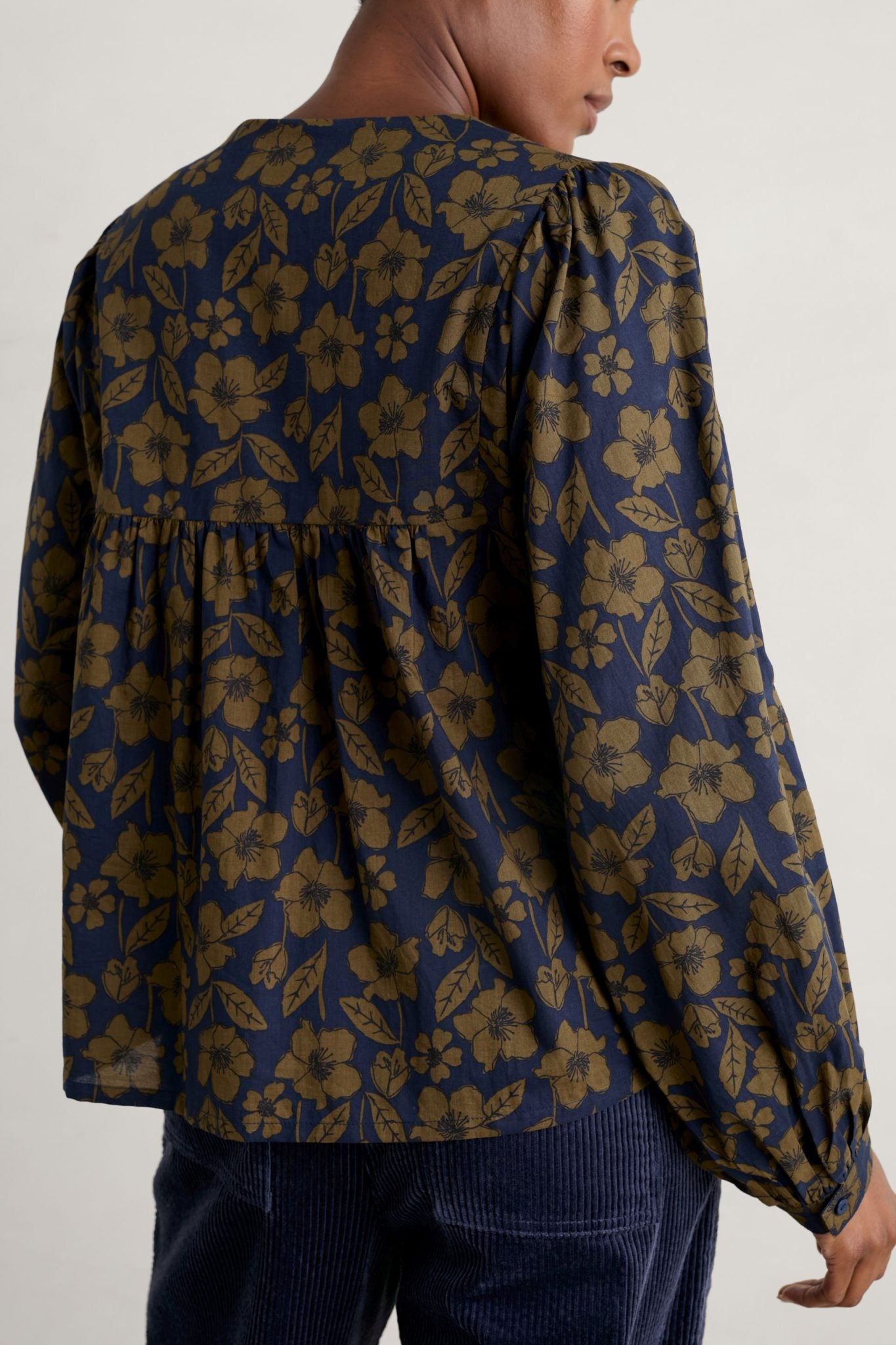 Seasalt Thornapple Cotton Shirt Collaged Rose Maritime 6