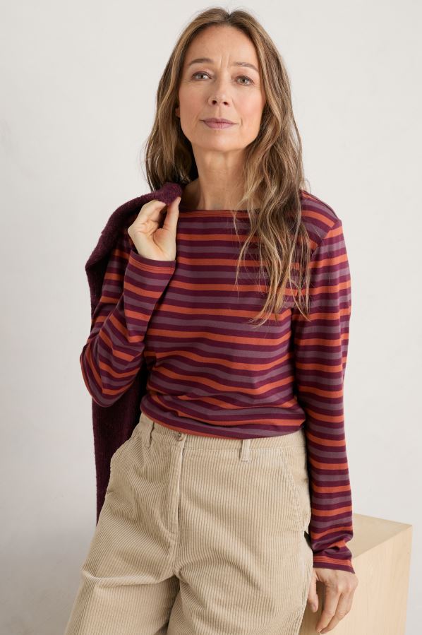 Seasalt Women's Sailor Shirt Duet Mini Cornish Merlot 2