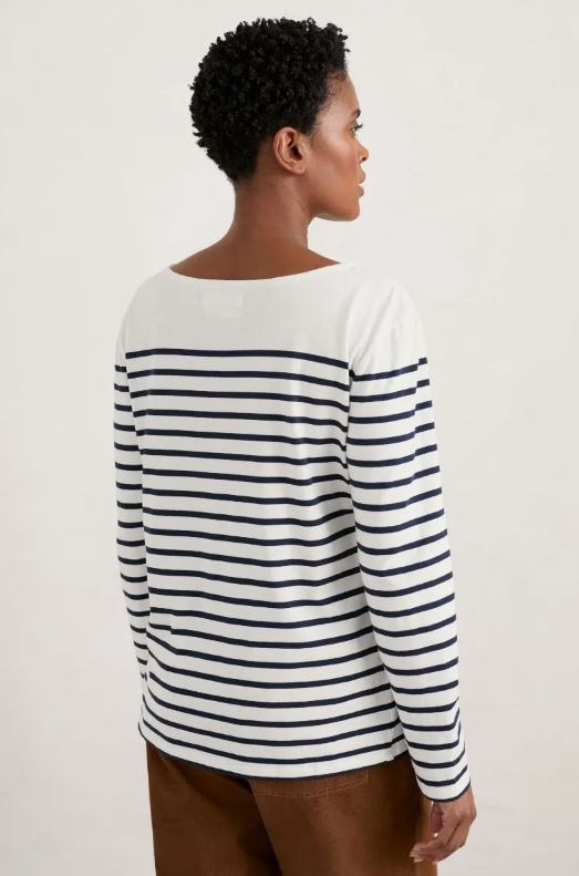 Seasalt Women's Sailor Shirt Falmouth Breton Chalk Maritime 3