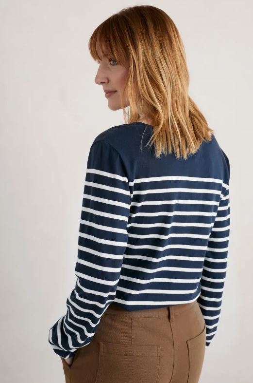 Seasalt Women's Sailor Shirt Falmouth Breton Maritime Chalk 4