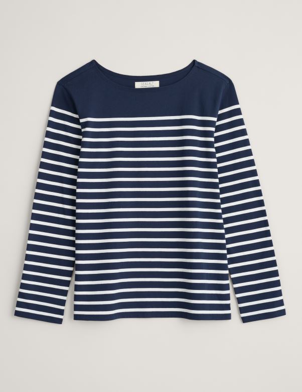 Seasalt Women’s Sailor Shirt Falmouth Breton Maritime Chalk 2