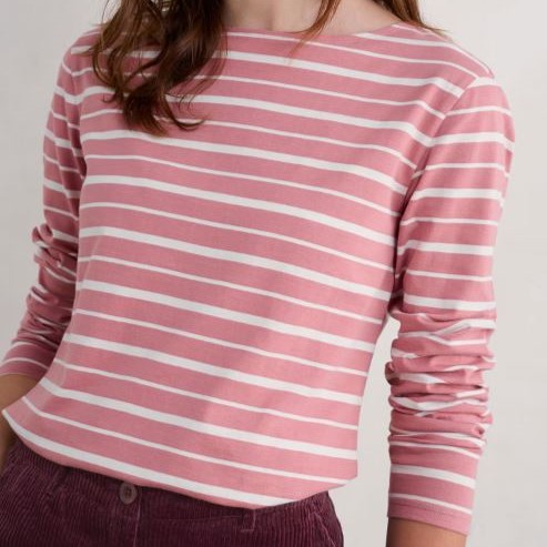 Seasalt Women's Sailor Shirt Falmouth Shore Pink Grass 8