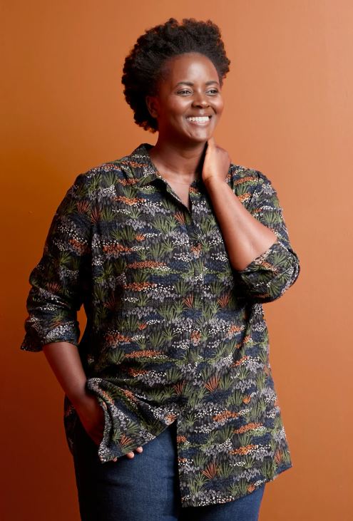 Seasalt Wren Flutter Longline Shirt Moor Meadow Onyx 4